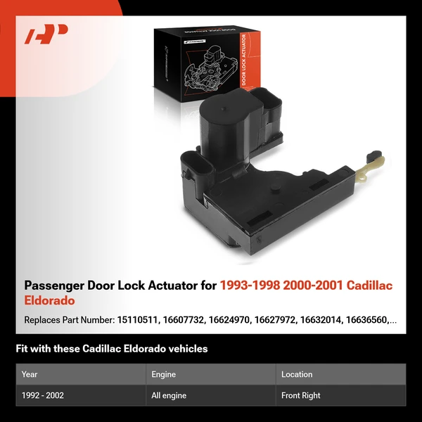 Passenger Door Lock Actuator for 1993-1998 2000-2001 Cadillac Eldorado