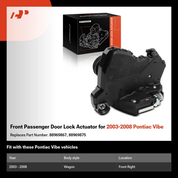 Front Passenger Door Lock Actuator for 2003-2008 Pontiac Vibe