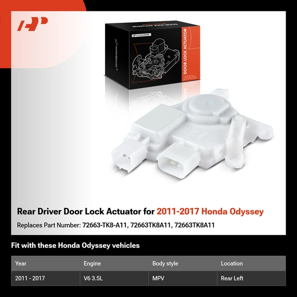 Rear Driver Door Lock Actuator for 2011-2017 Honda Odyssey