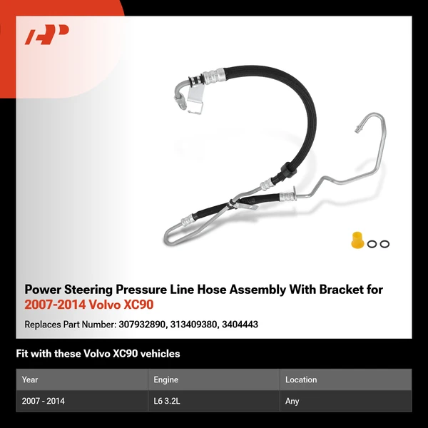Power Steering Pressure Line Hose Assembly With Bracket for 2007-2014 Volvo XC90