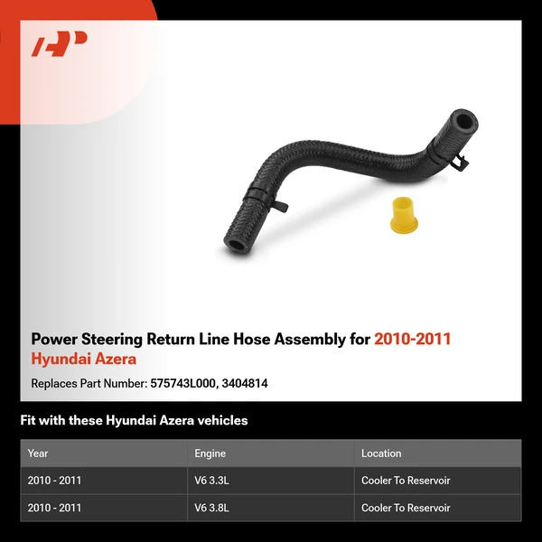 Power Steering Return Line Hose Assembly for 2010-2011 Hyundai Azera