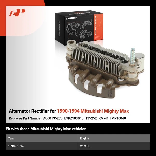 Alternator Rectifier for 1990-1994 Mitsubishi Mighty Max