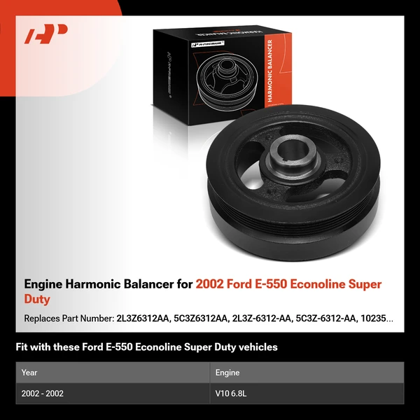 Engine Harmonic Balancer for 2002 Ford E-550 Econoline Super Duty