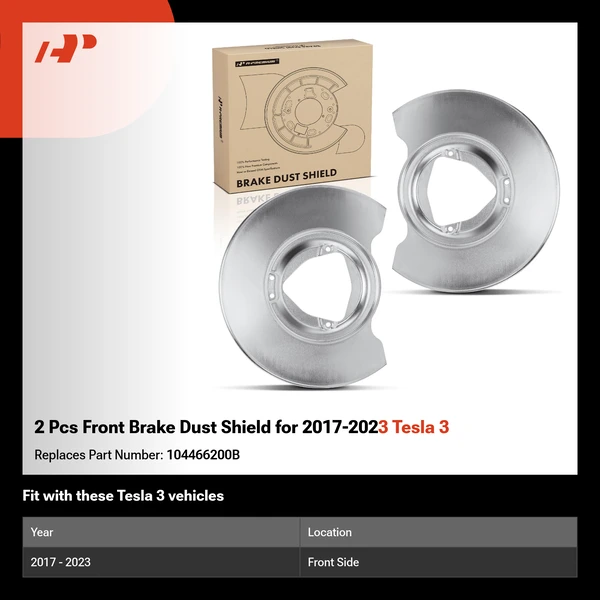 2 Pcs Front Brake Dust Shield for 2017-2023 Tesla 3
