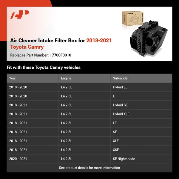 Air Cleaner Intake Filter Box for 2018-2021 Toyota Camry