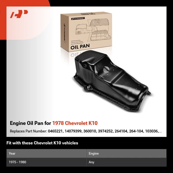 Engine Oil Pan for 1978 Chevrolet K10