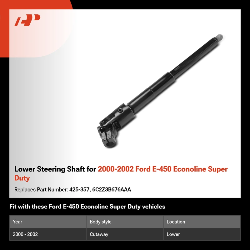 Lower Steering Shaft for 2000-2002 Ford E-450 Econoline Super Duty