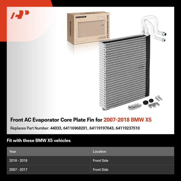 Front AC Evaporator Core Plate Fin for 2007-2018 BMW X5