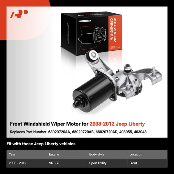 Front Windshield Wiper Motor for 2008-2012 Jeep Liberty