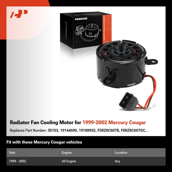 Radiator Fan Cooling Motor for 1999-2002 Mercury Cougar