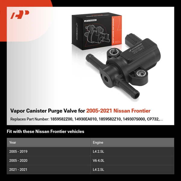 Vapor Canister Purge Valve for 2005-2021 Nissan Frontier
