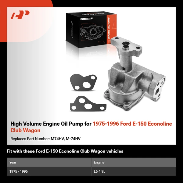 High Volume Engine Oil Pump for 1975-1996 Ford E-150 Econoline Club Wagon