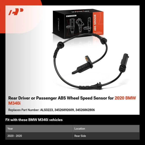 Rear Driver or Passenger ABS Wheel Speed Sensor for 2020 BMW M340i