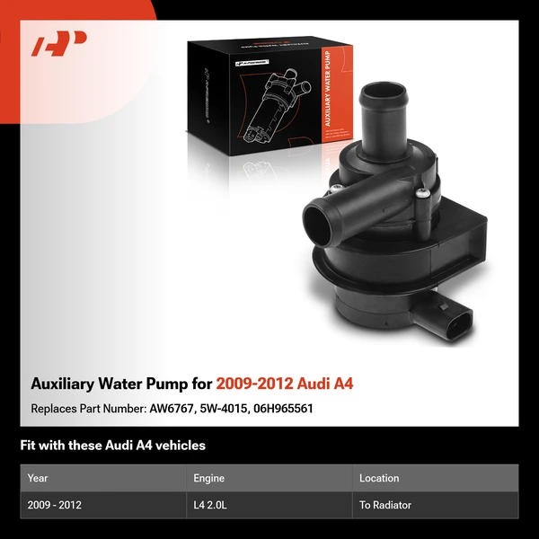 Auxiliary Water Pump for 2009-2012 Audi A4
