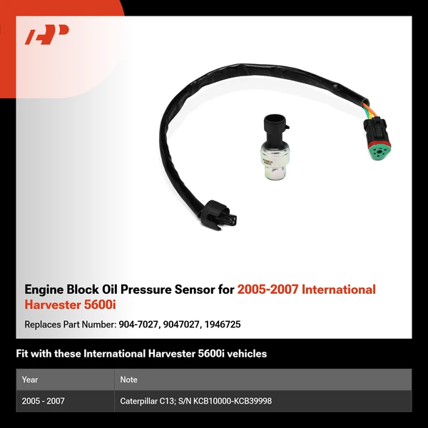 Engine Block Oil Pressure Sensor for 2005-2007 International Harvester 5600i