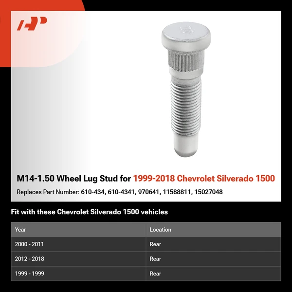 M14-1.50 Wheel Lug Stud for 1999-2018 Chevrolet Silverado 1500