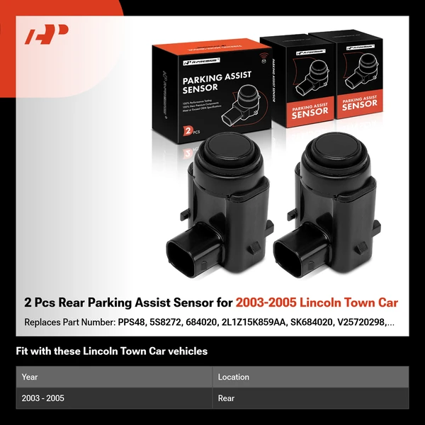 2 Pcs Rear Parking Assist Sensor for 2003-2005 Lincoln Town Car