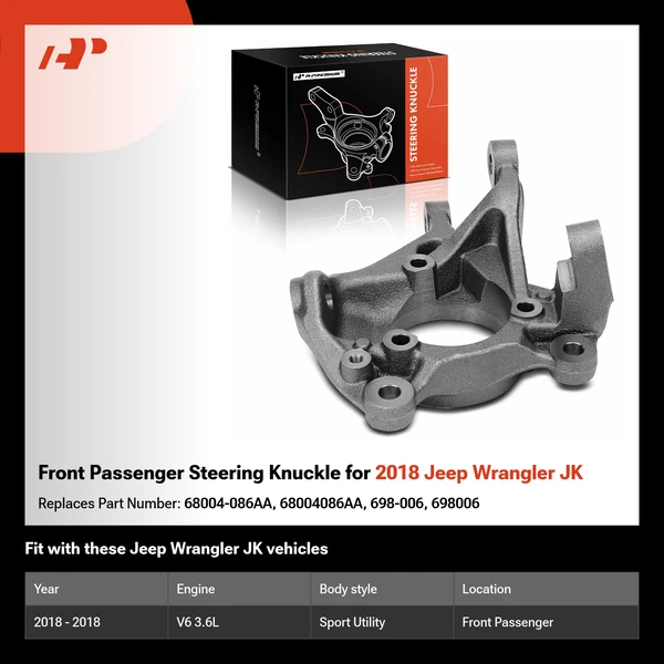 Front Passenger Steering Knuckle for 2018 Jeep Wrangler JK