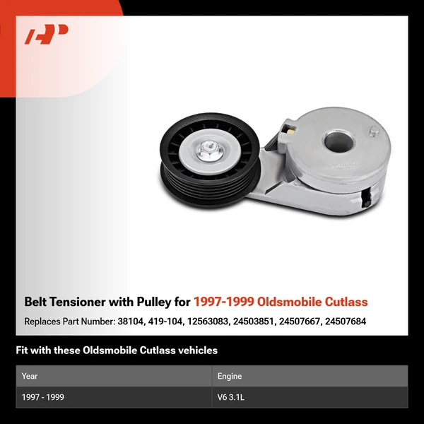 Belt Tensioner with Pulley for 1997-1999 Oldsmobile Cutlass