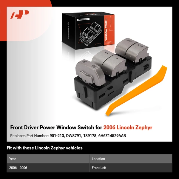 Front Driver Power Window Switch for 2006 Lincoln Zephyr