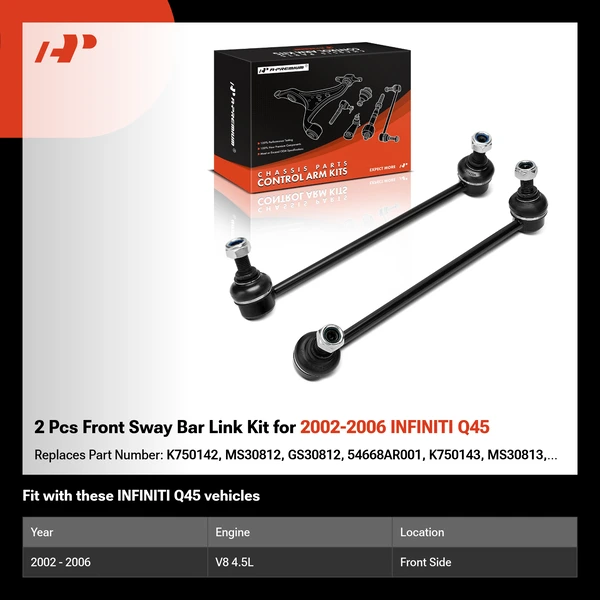 2 Pcs Front Sway Bar Link Kit for 2002-2006 INFINITI Q45