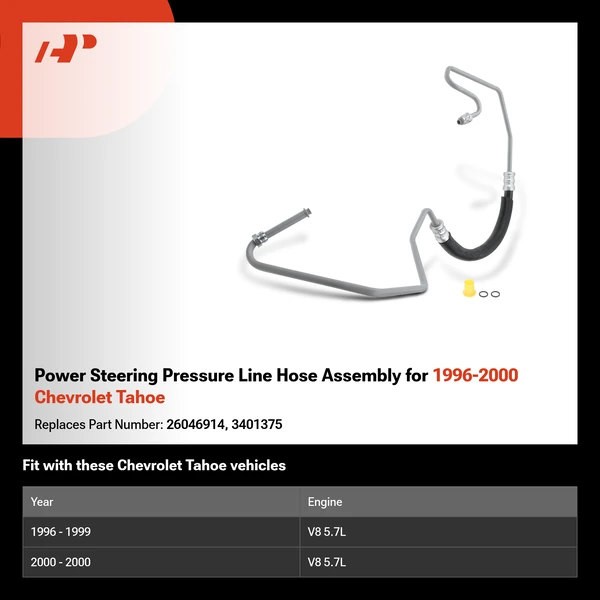 Power Steering Pressure Line Hose Assembly for 1996-2000 Chevrolet Tahoe