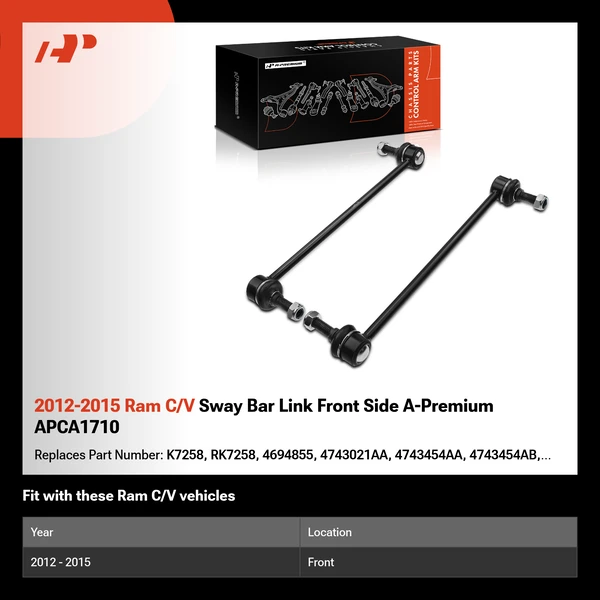 2012-2015 Ram C/V Sway Bar Link Front Side A-Premium APCA1710