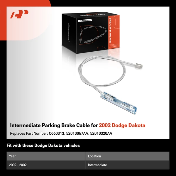 Intermediate Parking Brake Cable for 2002 Dodge Dakota