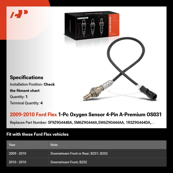 2009-2010 Ford Flex 1-Pc Oxygen Sensor 4-Pin A-Premium OS031