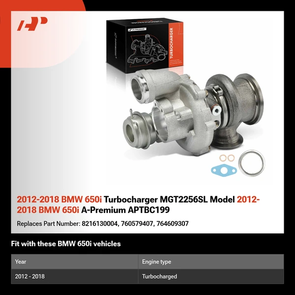 2012-2018 BMW 650i Turbocharger MGT2256SL Model 2012-2018 BMW 650i A-Premium APTBC199