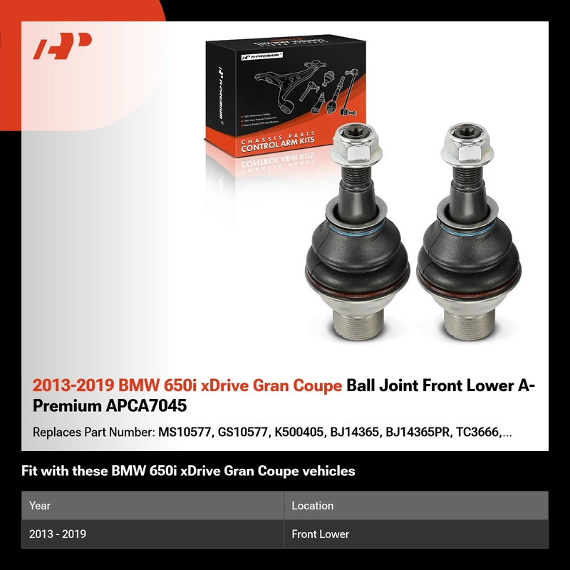 2013-2019 BMW 650i xDrive Gran Coupe Ball Joint Front Lower A-Premium APCA7045