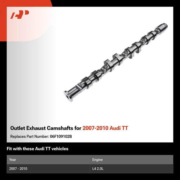 Outlet Exhaust Camshafts for 2007-2010 Audi TT