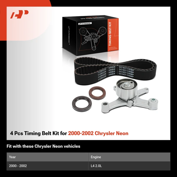 4 Pcs Timing Belt Kit for 2000-2002 Chrysler Neon