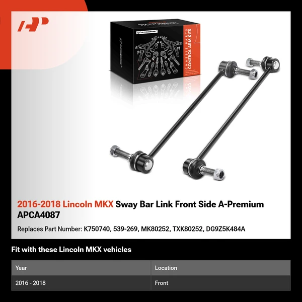 2016-2018 Lincoln MKX Sway Bar Link Front Side A-Premium APCA4087