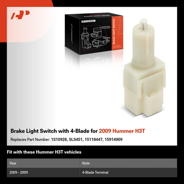Brake Light Switch with 4-Blade for 2009 Hummer H3T
