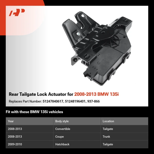 Rear Tailgate Lock Actuator for 2008-2013 BMW 135i
