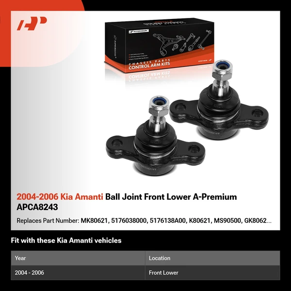 2004-2006 Kia Amanti Ball Joint Front Lower A-Premium APCA8243