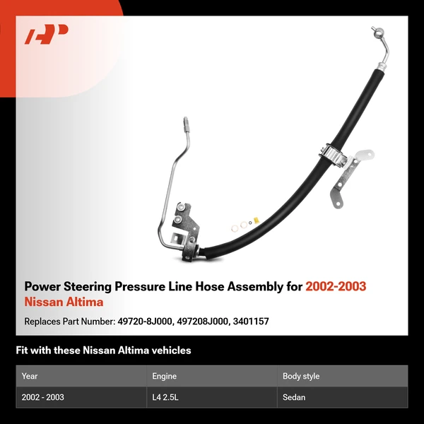 Power Steering Pressure Line Hose Assembly for 2002-2003 Nissan Altima