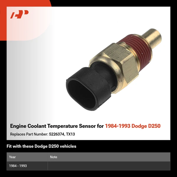 Engine Coolant Temperature Sensor for 1984-1993 Dodge D250