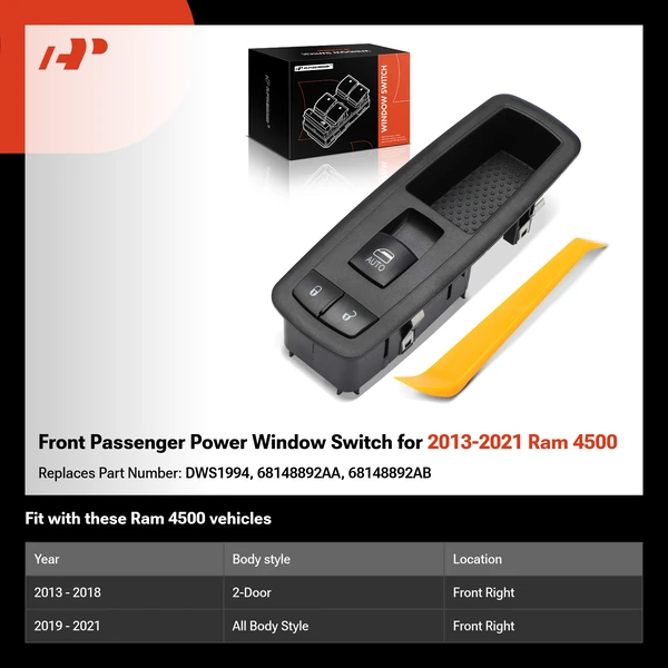 Front Passenger Power Window Switch for 2013-2021 Ram 4500