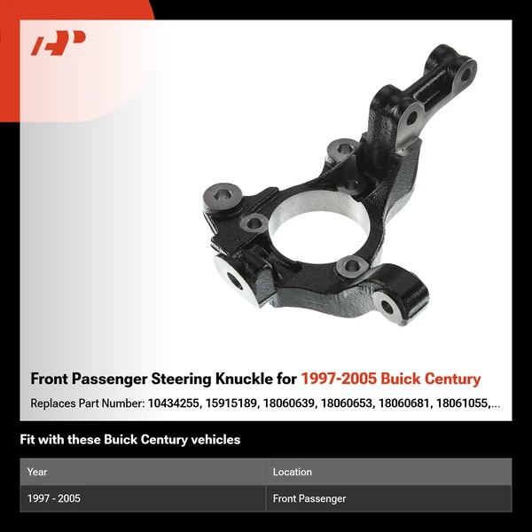 Front Passenger Steering Knuckle for 1997-2005 Buick Century