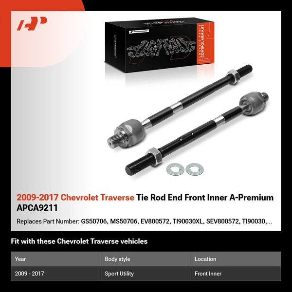 2009-2017 Chevrolet Traverse Tie Rod End Front Inner A-Premium APCA9211