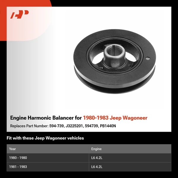 Engine Harmonic Balancer for 1980-1983 Jeep Wagoneer