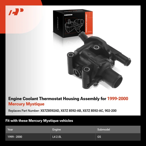 Engine Coolant Thermostat Housing Assembly for 1999-2000 Mercury Mystique