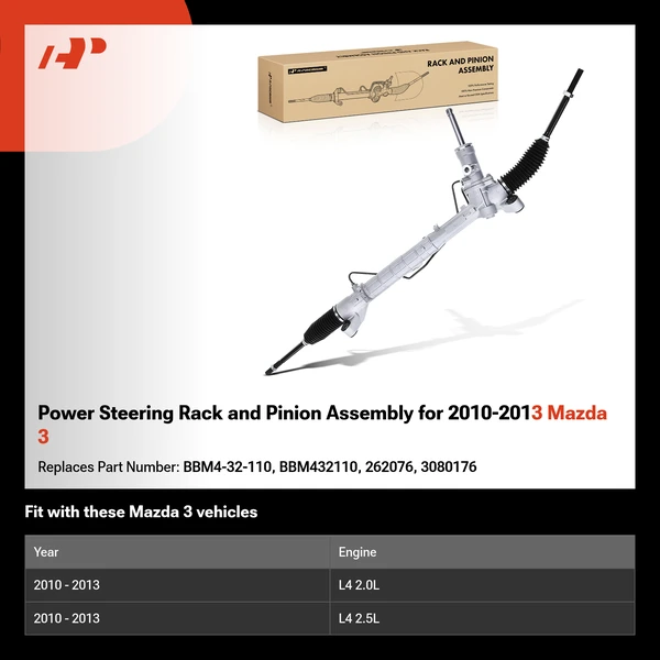 Power Steering Rack and Pinion Assembly for 2010-2013 Mazda 3