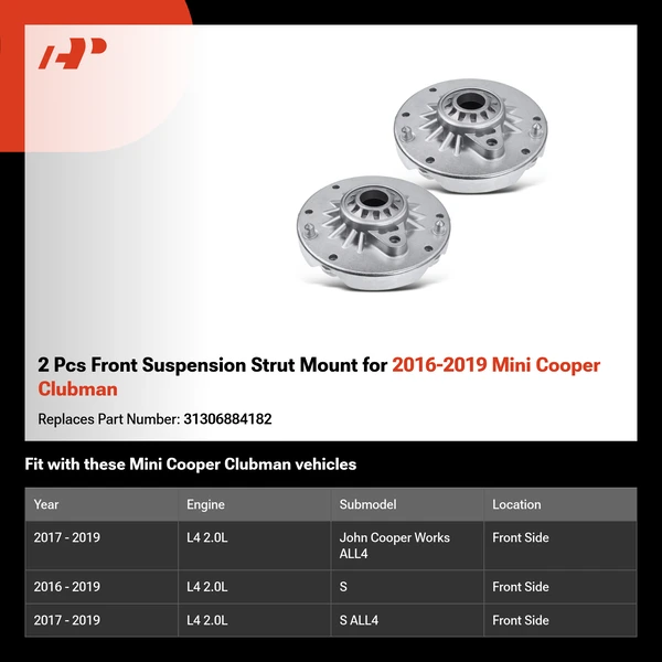 2 Pcs Front Suspension Strut Mount for 2016-2019 Mini Cooper Clubman