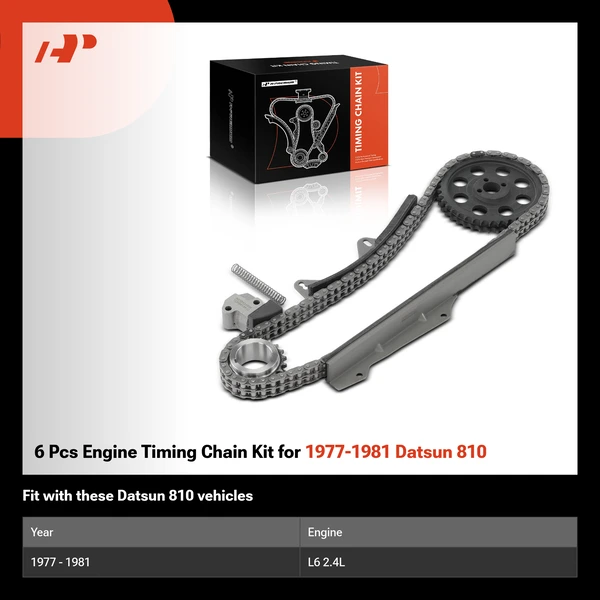 6 Pcs Engine Timing Chain Kit for 1977-1981 Datsun 810