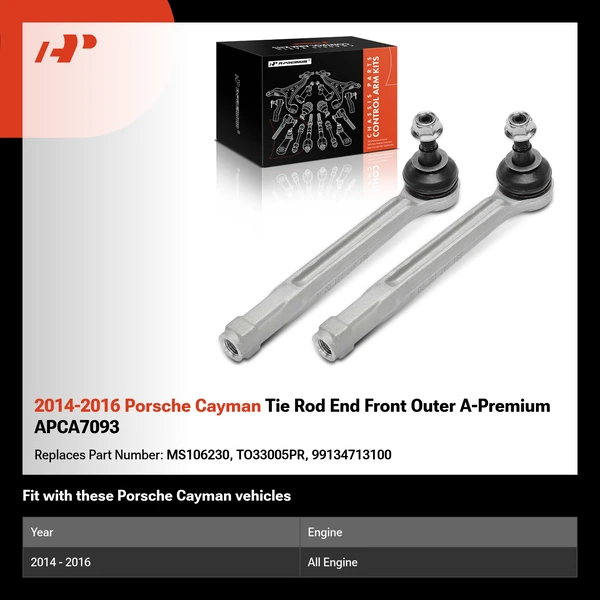 2014-2016 Porsche Cayman Tie Rod End Front Outer A-Premium APCA7093