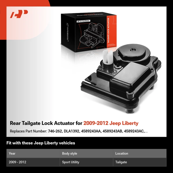 Rear Tailgate Lock Actuator for 2009-2012 Jeep Liberty