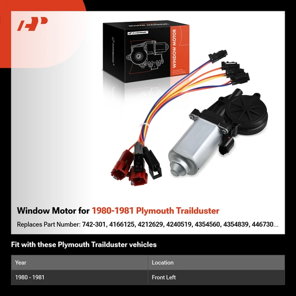 Window Motor for 1980-1981 Plymouth Trailduster